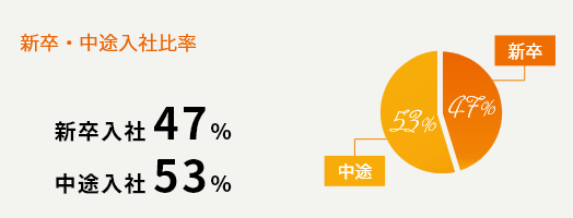 新卒・中途入社比率